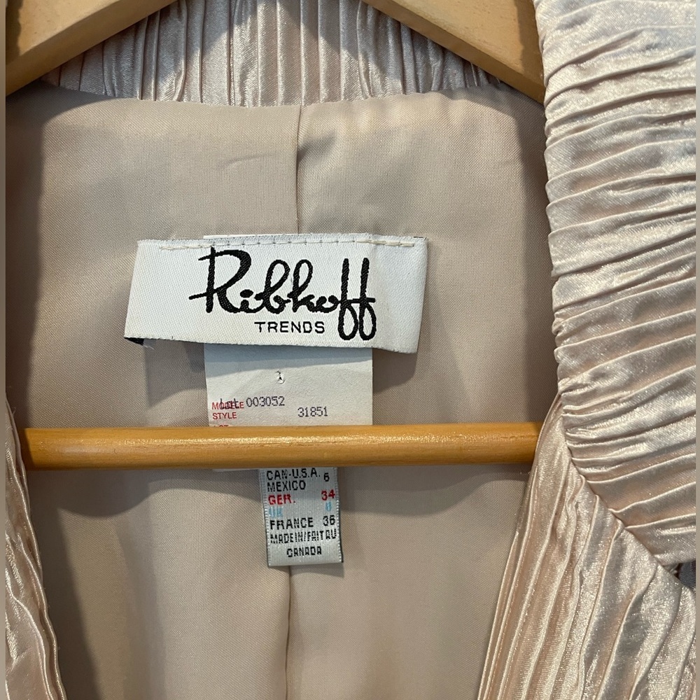JOSEPH RIBKOFF Gold Dressy Office Night Out Jacket Blazer Size 6 - Picture 4 of 9